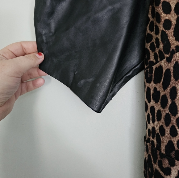 NWOT MICHAEL Michael Kors Cheetah Faux Leather Midi Dress - Picture 12 of 12